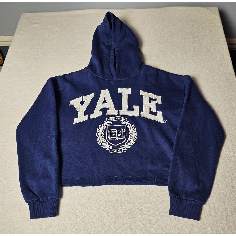 Primark Yale University Navy Blue Cropped Hoodie Kids 13-14Y 164cm Collegiate